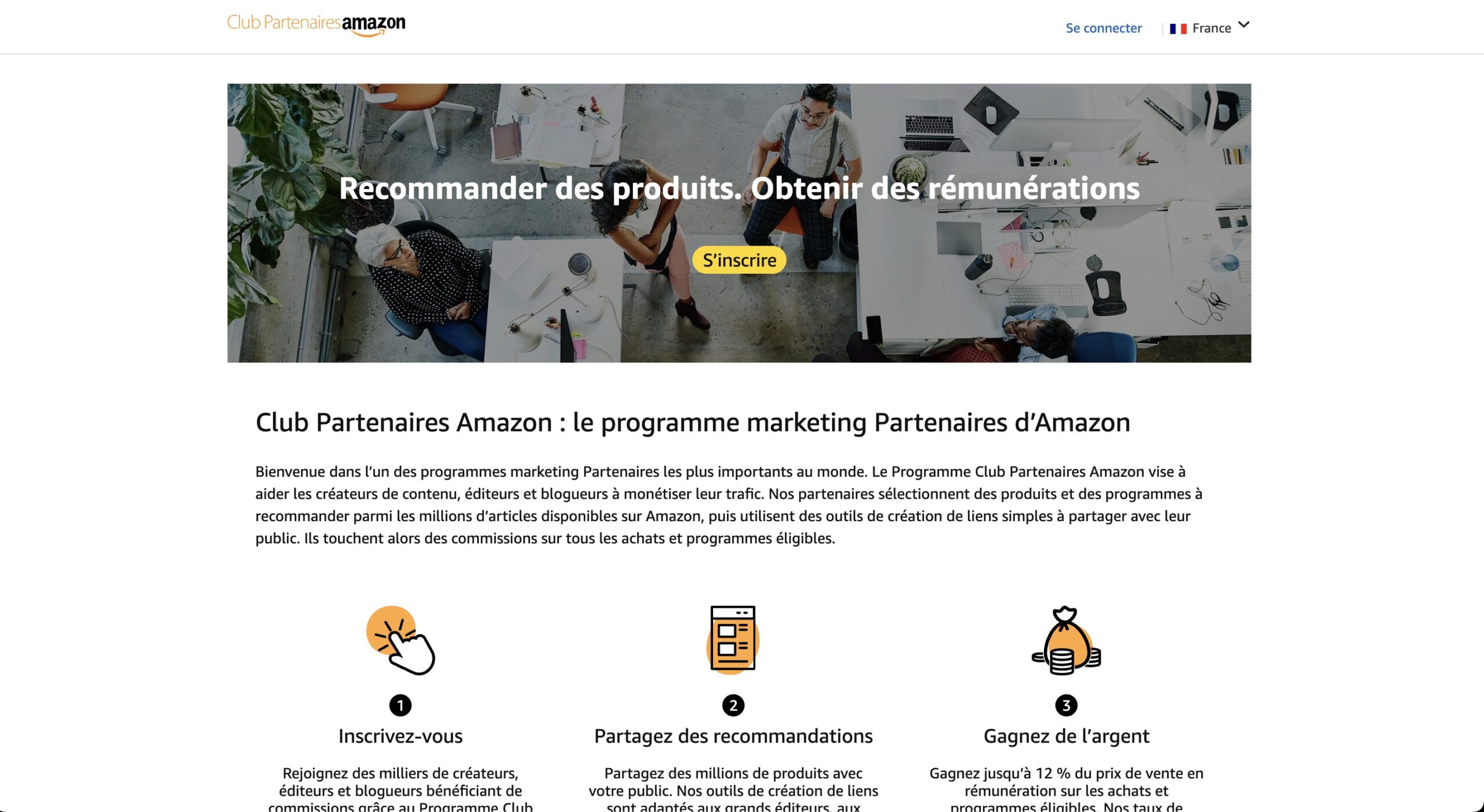 Formation affiliation Amazon