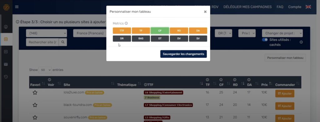 Analyse des spots sur Linksclub