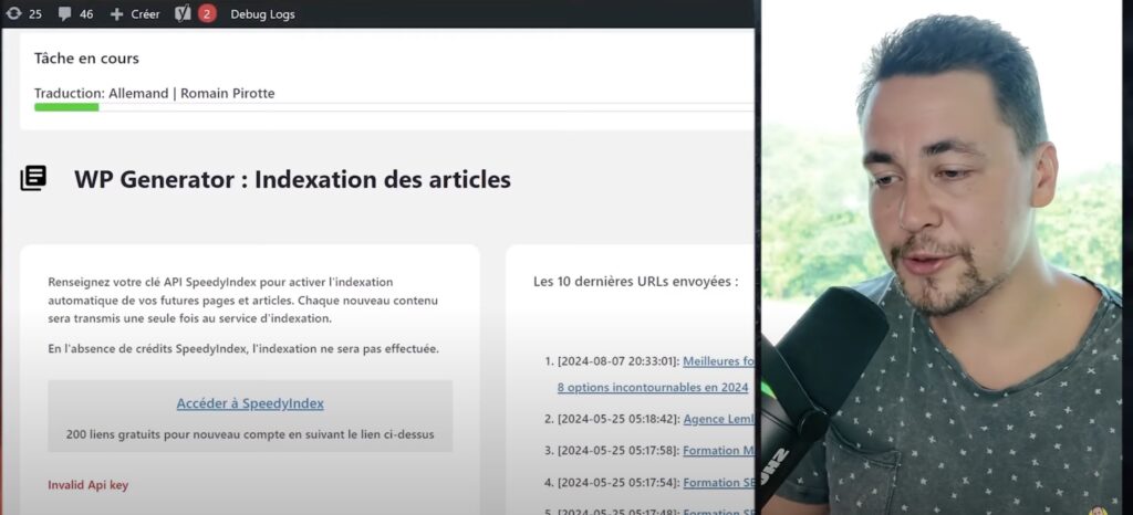 Indexation avec Speedy Index et WP Generator