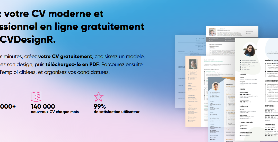 CVDesignR : La plateforme pour créer des CV en ligne professionnels