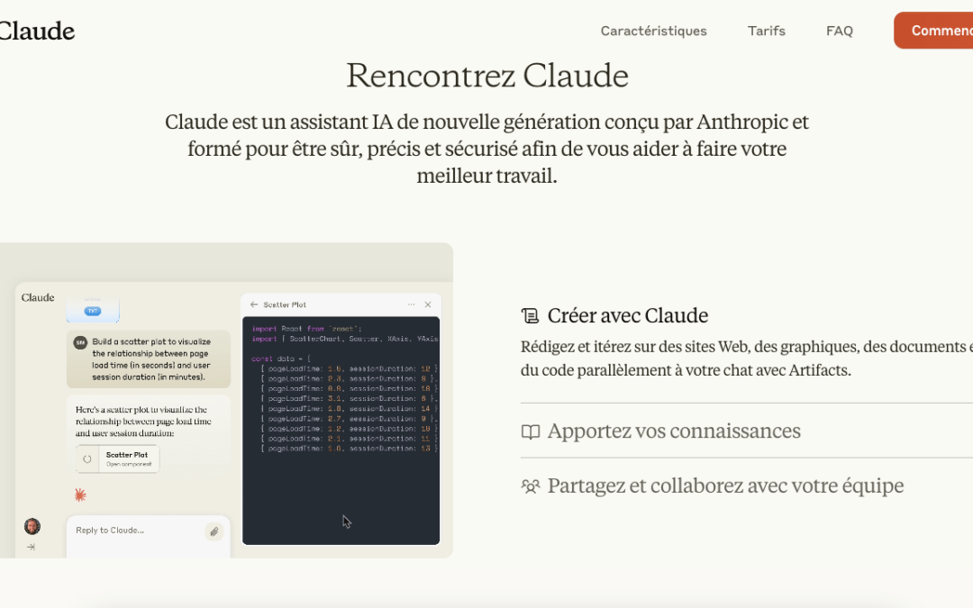 Claude AI : L’IA d’Anthropic – Tout savoir (avantages, prix, avis)