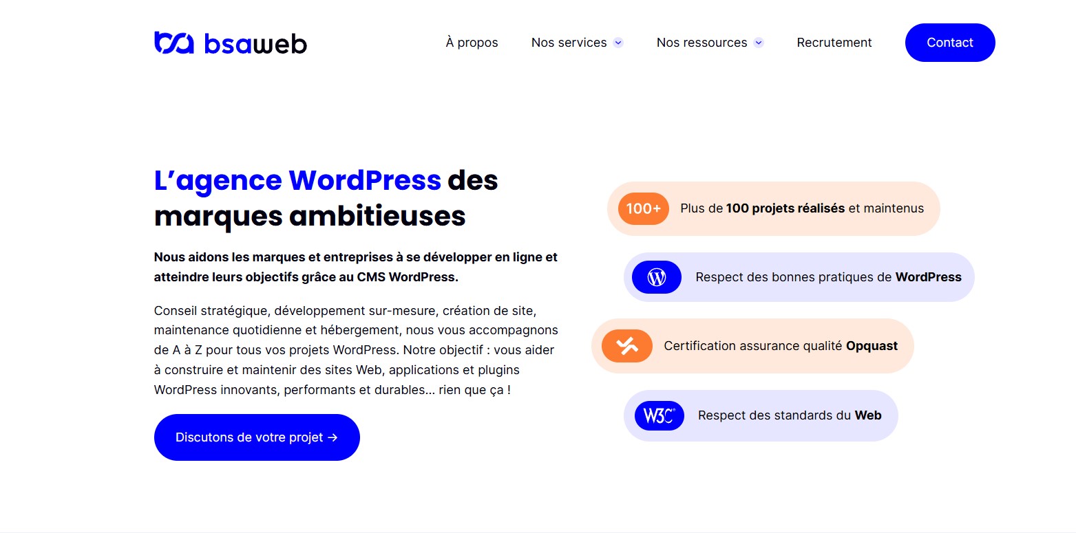 BSA Web agence WordPress marques ambitieuses